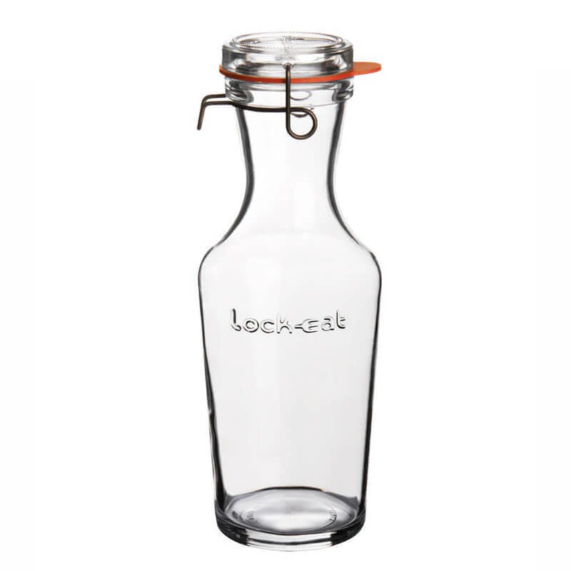1 Litro - Lock Eat Caraffa in Vetro - Set 6 Pezzi