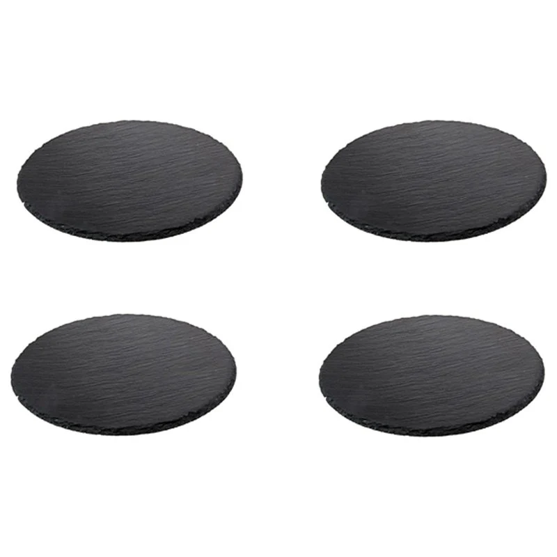 10 cm - Sottobicchieri In Ardesia - Set 4 Pz