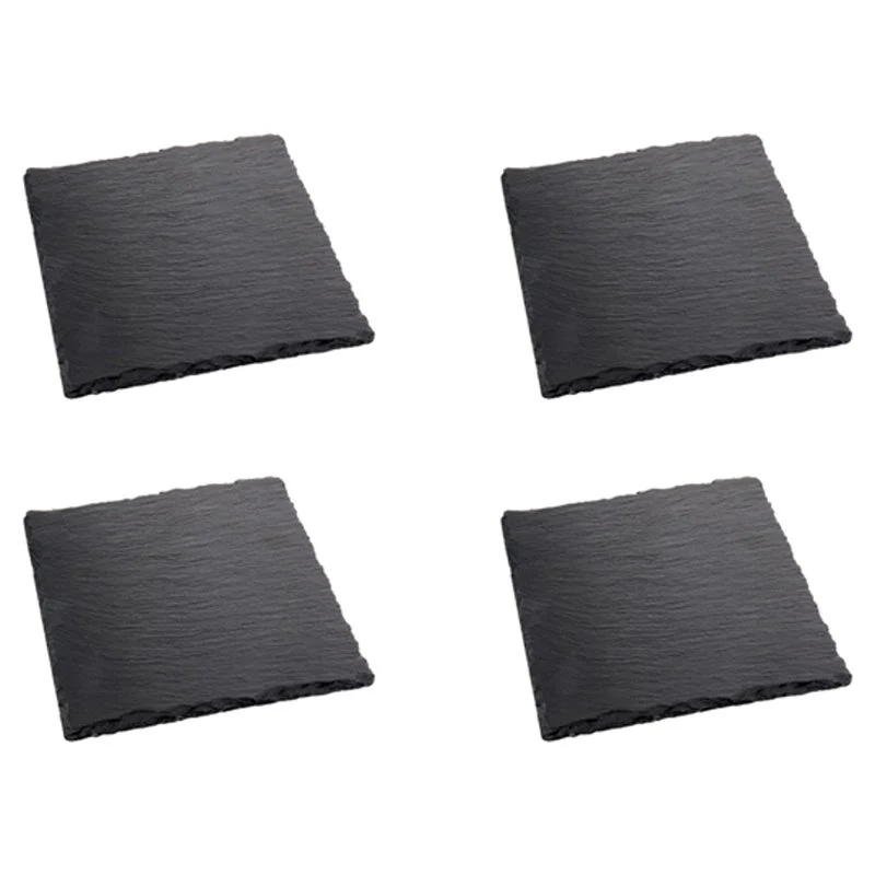 10x10 cm - Sottobicchieri In Ardesia - Set 4 Pz
