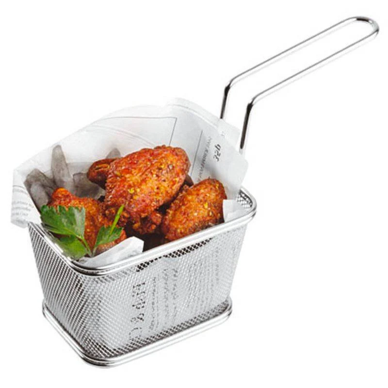 10x8.5 cm - Tableware Buffet & Display Cestello Porta Snack Quadrato In Acciaio Inox - Image 2