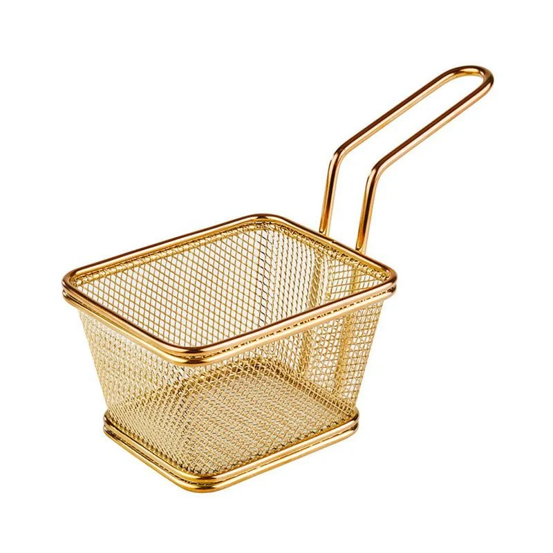 10x8.5 cm - Tableware Buffet & Display Cestello Porta Snack Quadrato In Acciaio Inox - Image 4