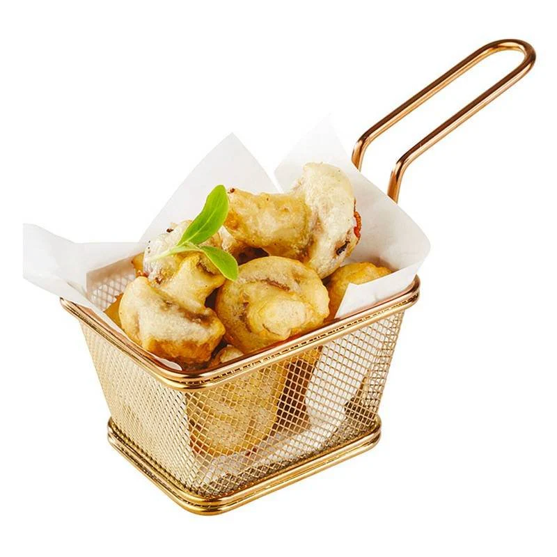 10x8.5 cm - Tableware Buffet & Display Cestello Porta Snack Quadrato In Acciaio Inox - Image 5