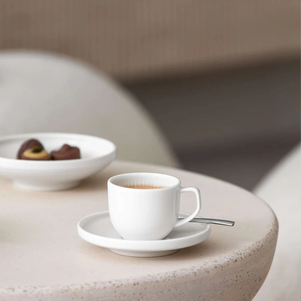 11.6 cm - Afina Piattino Tazzina Caffè In Porcellana - Set 6 Pz - Image 3