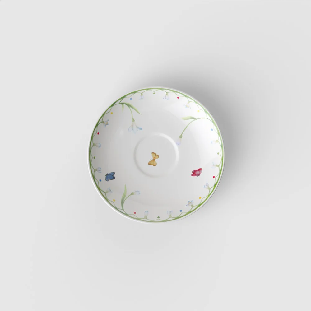 11.7 cm - Colorful Spring Piattino Tazzina Caffè In Porcellana Premium - Set 6 Pz