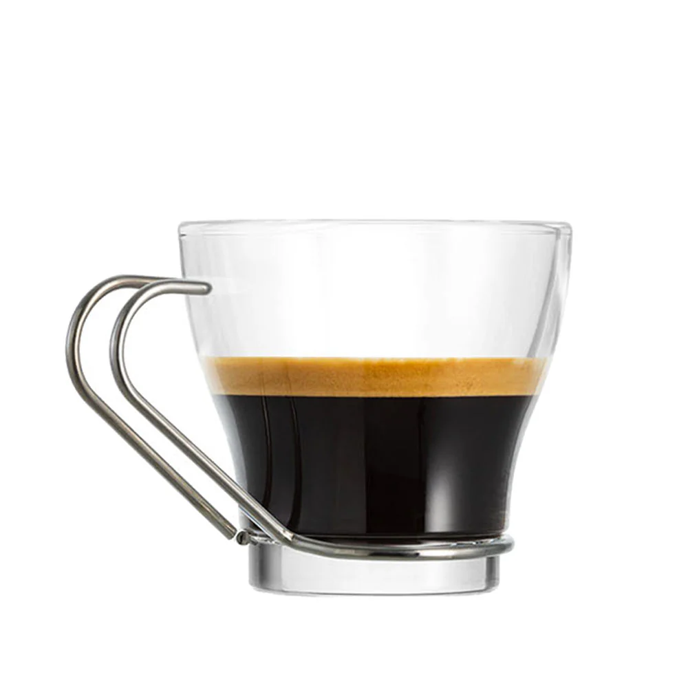 11 cl - Debora Tazzina Caffè In Vetro Con Manico In Acciaio - Set 6 Pz - Image 2