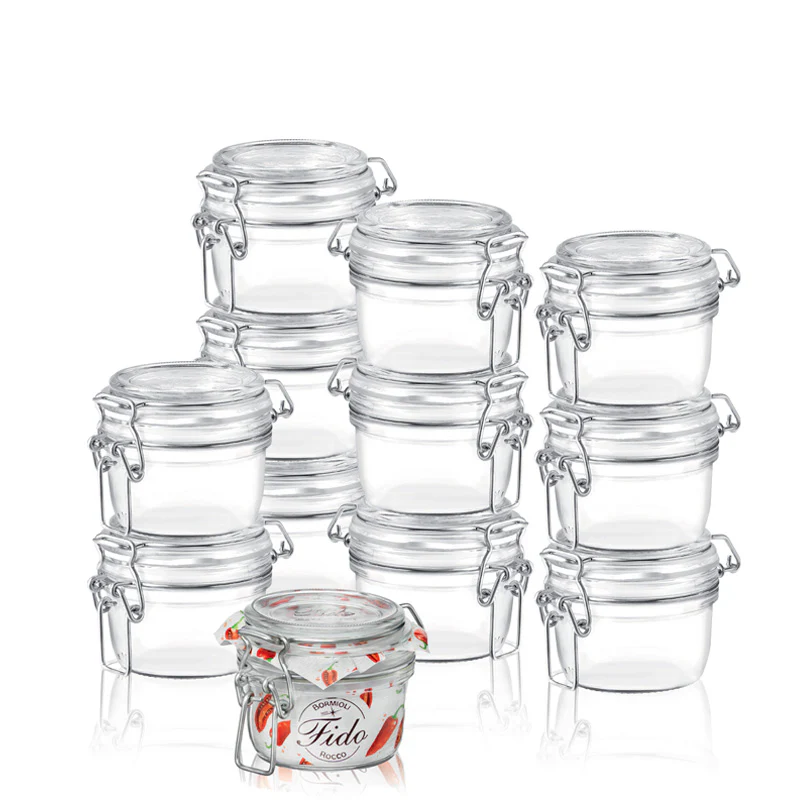 12.5 cl - Fido Vasetto Ermetico Cilindrico In Vetro - Set 12 Pz