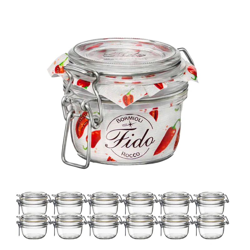 12.5 cl - Fido Vasetto Ermetico Cilindrico In Vetro - Set 12 Pz - Image 4