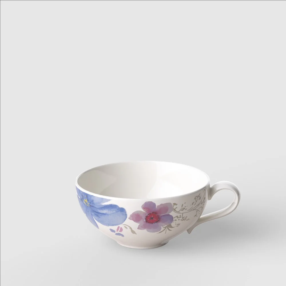 12 cl - Mariefleur Gris Basic Tazza Tè In Porcellana Premium - Set 6 Pz