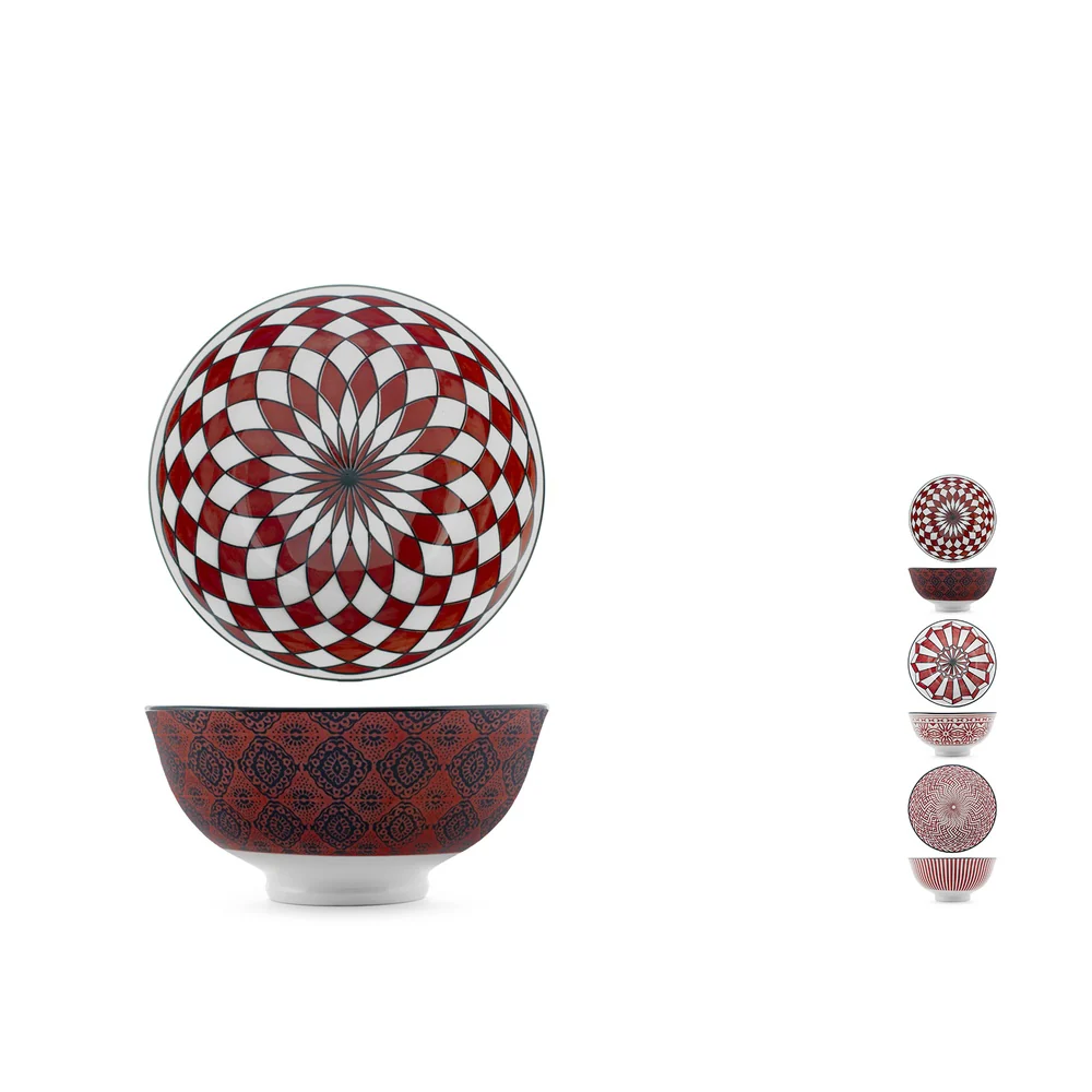 12 cm - Nomad Bruno Barbieri Coppa Poke Texture Assortite In Porcellana Premium - Set 6 Pz