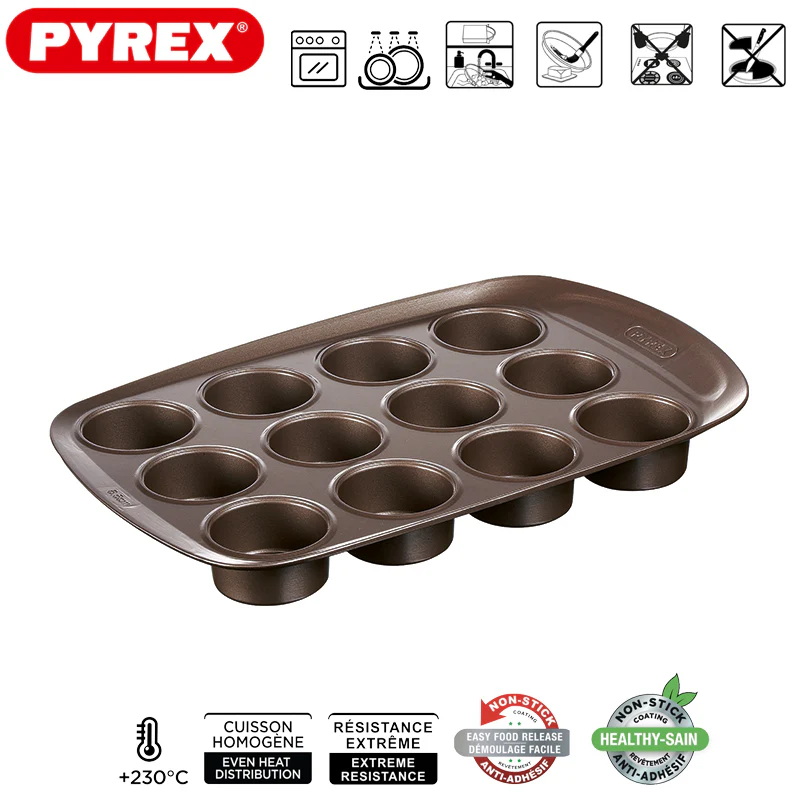 12 Forme Asimetria Stampo Muffin Antiaderente Con Presa Facile - Image 4