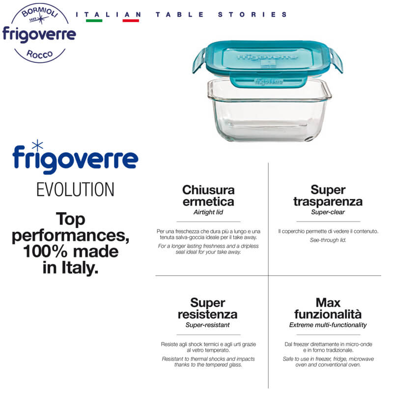 12x12 cm - Frigoverre Evolution Contenitore Per Alimenti Ermetico In Vetro Temperato - Image 4