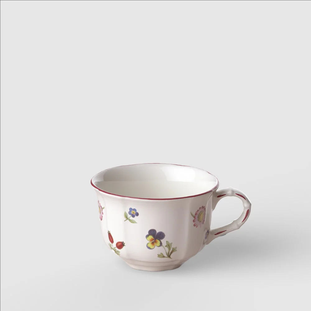 13 cl - Petite Fleur Tazza Tè In Porcellana Premium - Set 6 Pz