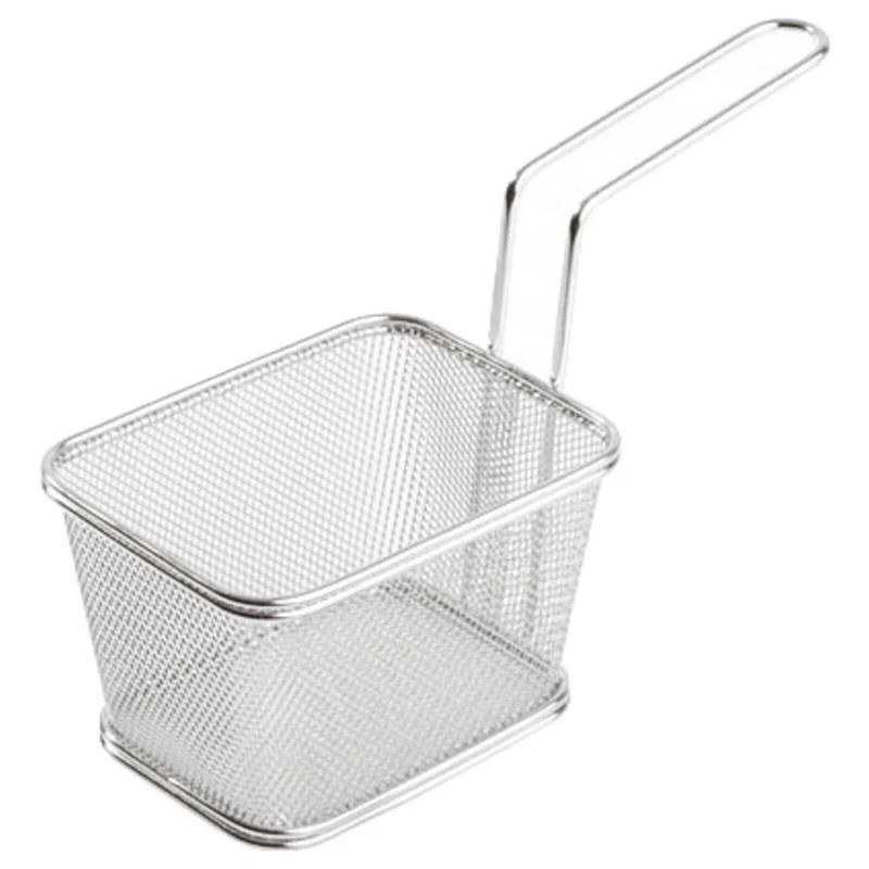 13x10 cm - Tableware Buffet & Display Cestello Porta Snack In Acciaio Inox