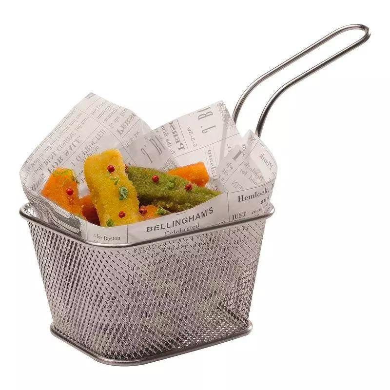 13x10 cm - Tableware Buffet & Display Cestello Porta Snack In Acciaio Inox - Image 2