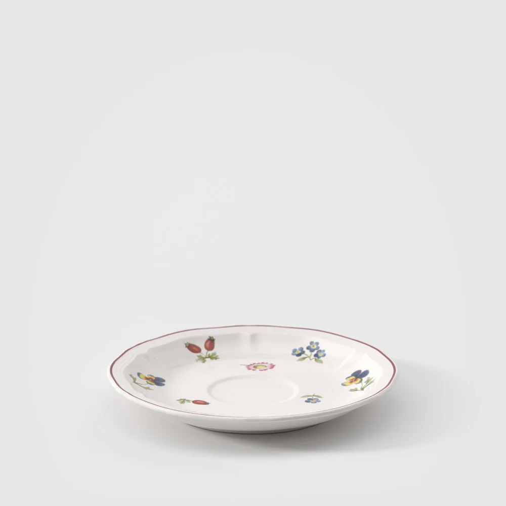 14.5 cm - Petite Fleur Piattino Tazza Tè In Porcellana Premium - Set 6 Pz