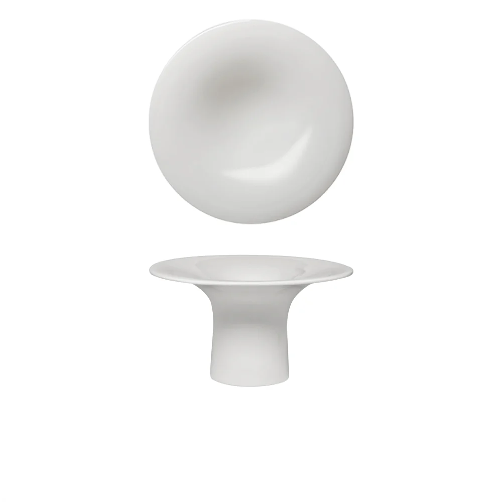 14x7.8 cm - 50's Era Piatto Presentazione Alzata Gourmet Bassa In Porcellana Set 4 Pz
