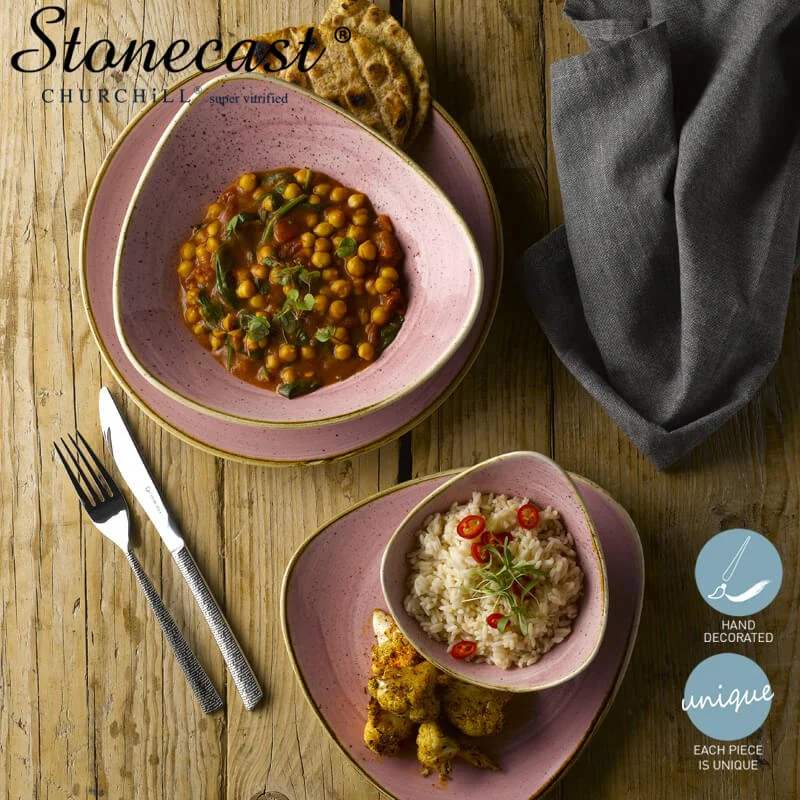 15.3x15.3 cm - Stonecast Piatto Fondo Triangolare In Porcellana Vetrificata - Image 27