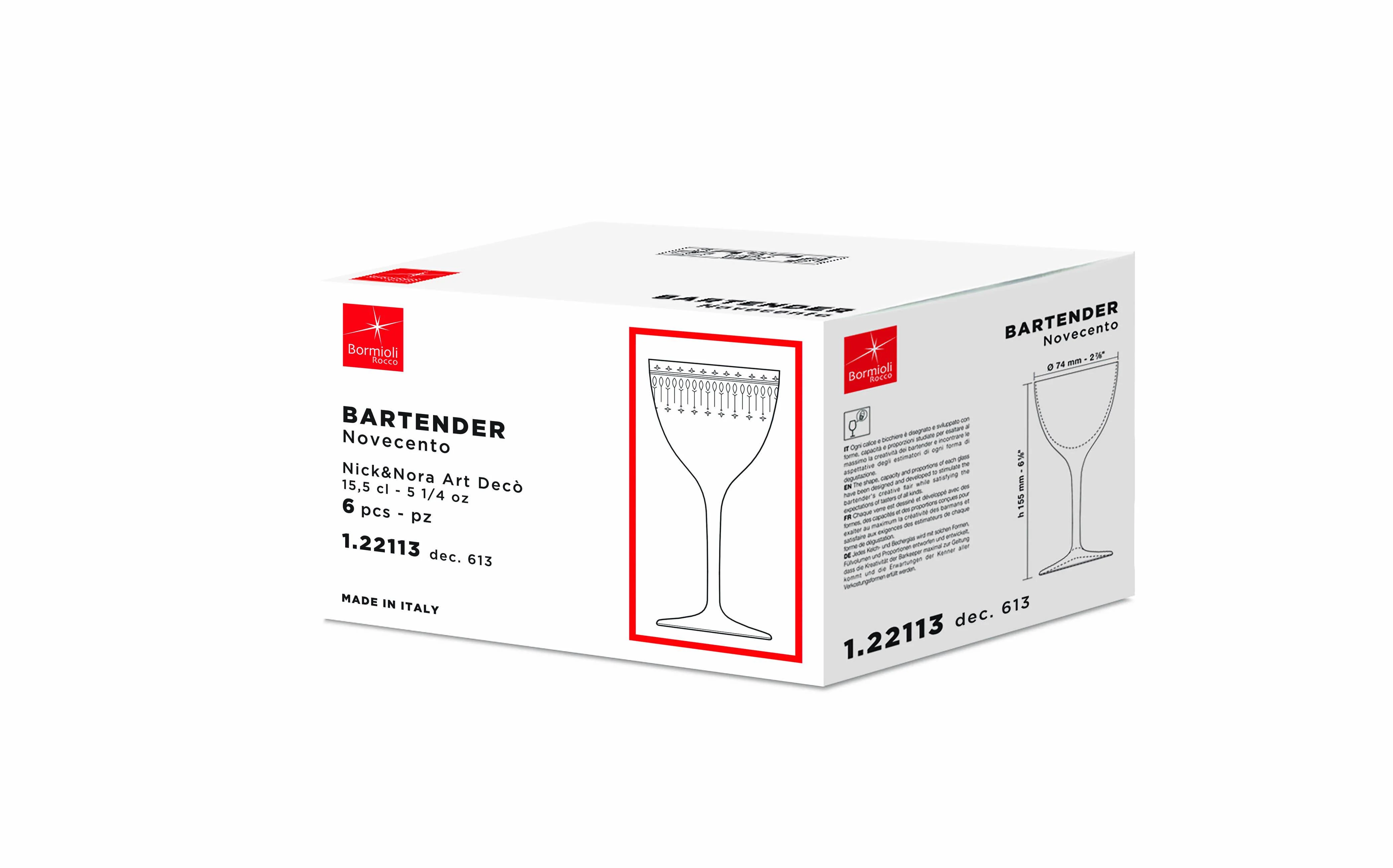 15.5 cl - Bartender Novecento Calice Nick e Nora in Vetro - Set 6 Pezzi - Image 7
