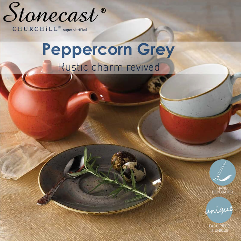 15.6 cm - Stonecast Piattino Tazza Cappuccino Rotondo In Porcellana - Image 11