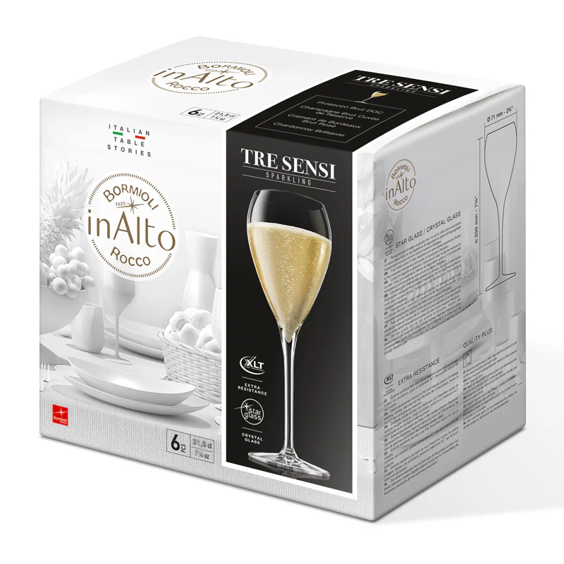 15 cl - InAlto Tre Sensi Calice Flute in Vetro - Set 6 Pezzi - Image 6
