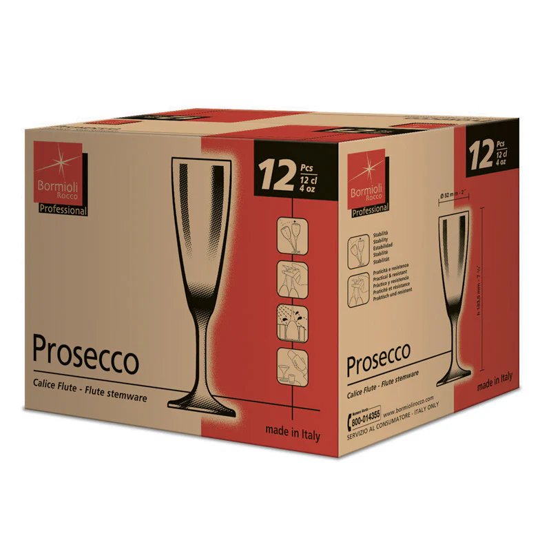 15 cl - Prosecco Calice Flute in Vetro - Set 12 Pezzi - Image 3