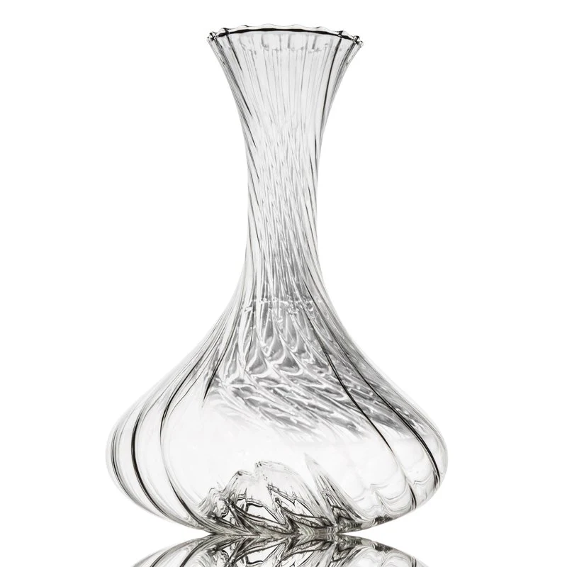 150 cl - Vertigo Decanter Vino In Vetro Cristallino Con Stopper AcrilicoTrasparente