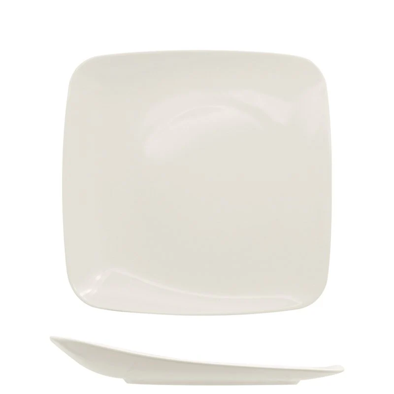 15x15 cm - Vital Square Piatto Piano In Porcellana - Set 12 Pz