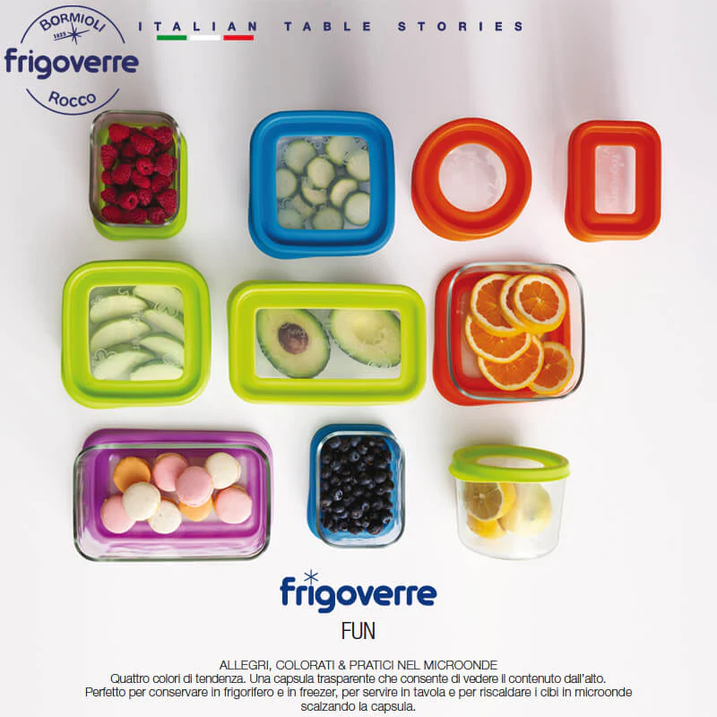 15x15 cm - Frigoverre Fun Contenitore Per Alimenti Quadrato In Vetro - Image 6