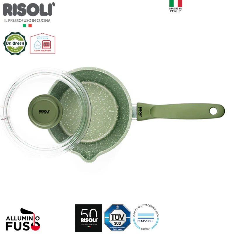 16 cm - Dr.Green Stone Extra Induction Casseruola Con Manico Antiaderente In Alluminio Con Coperchio - Image 2