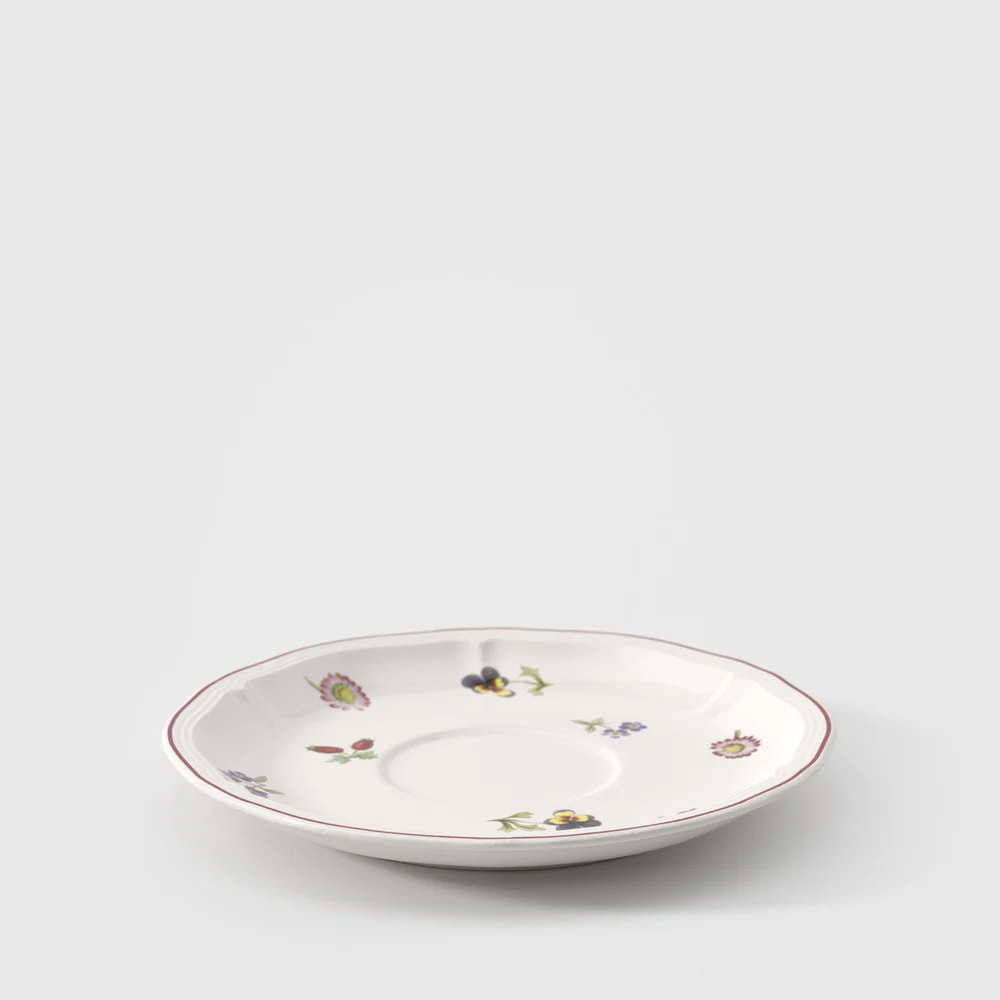 17 cm - Petite Fleur Piattino Tazza Cappuccino In Porcellana Premium - Set 6 Pz