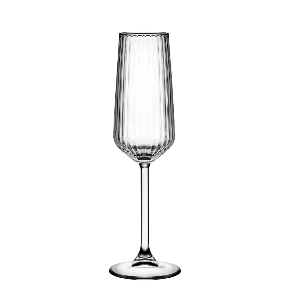 19.5 cl - Allegra Focus Calice Flute Effetto Ottico In Vetro - Set 6 Pz