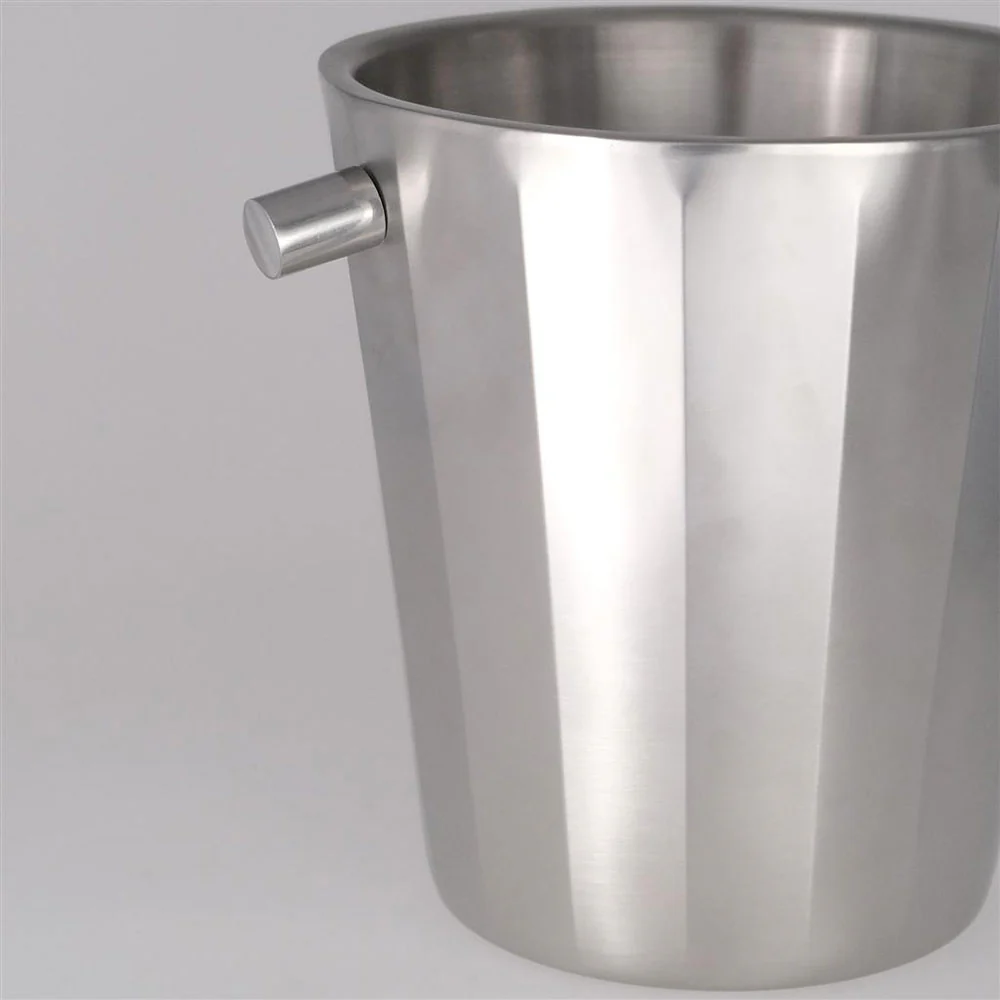 Ø19.5 x H.22 cm - Portofino Double Wall Secchiello Portabottiglie In Acciaio Satinato - Image 2