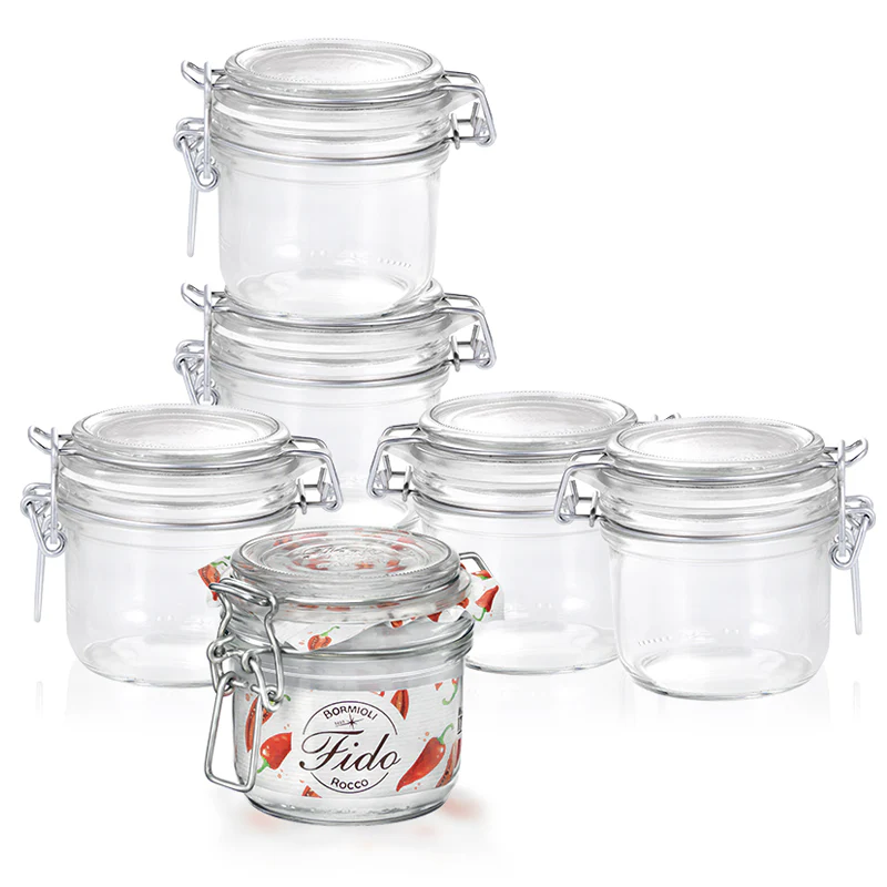 20 cl - Fido Vasetto Ermetico Cilindrico In Vetro - Set 12 Pz