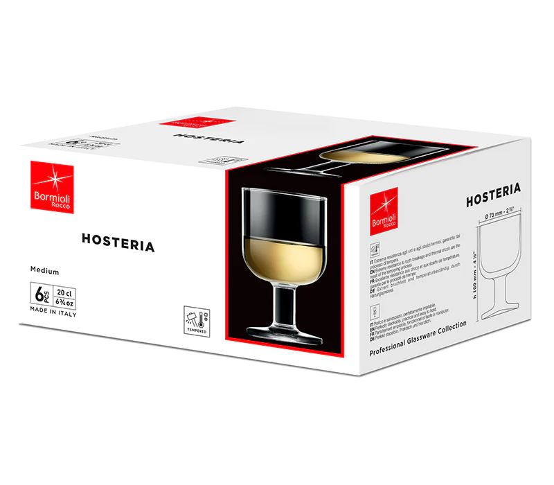 20 cl - Hosteria Calice Vino Bianco in Vetro Temperato - Set 6 Pezzi - Image 3