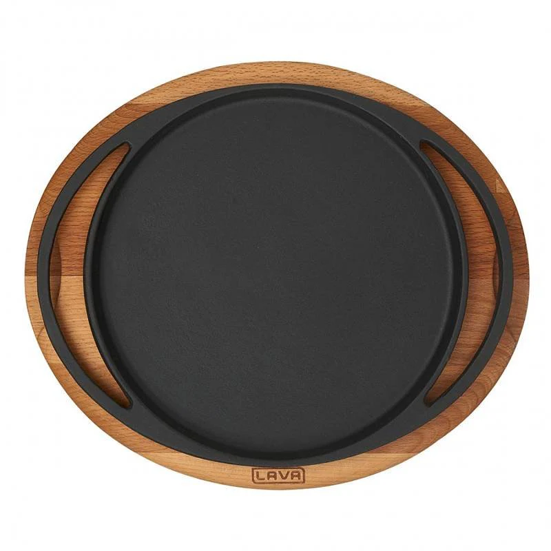 20 cm - Cast Iron Cookware Piatto In Ghisa Con Supporto In Legno - Image 3