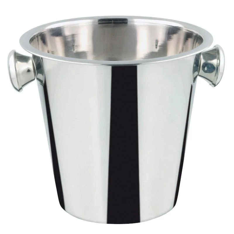 Ø 20 x H 21 cm - Secchiello Champagne Con Pomoli In Acciaio Inox