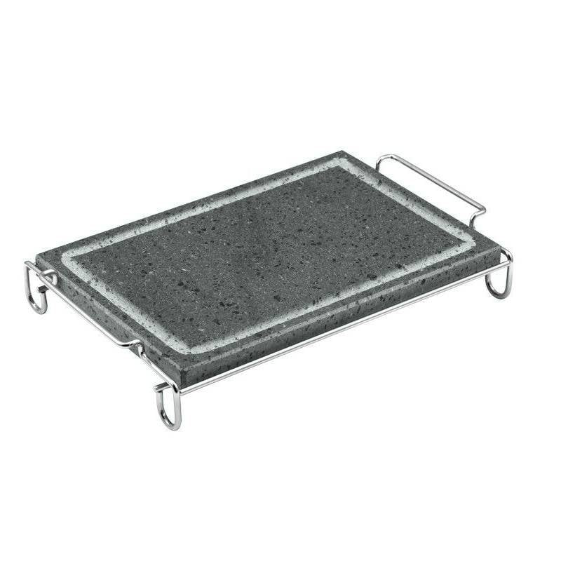 20x30 cm - Invito Pietra Lavica Rettangolare In Acciaio Con Supporto