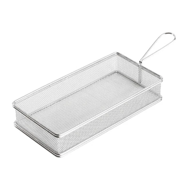21.5x10.5 cm - Tableware Buffet & Display Cestello Porta Snack Rettangolare In Acciaio Inox