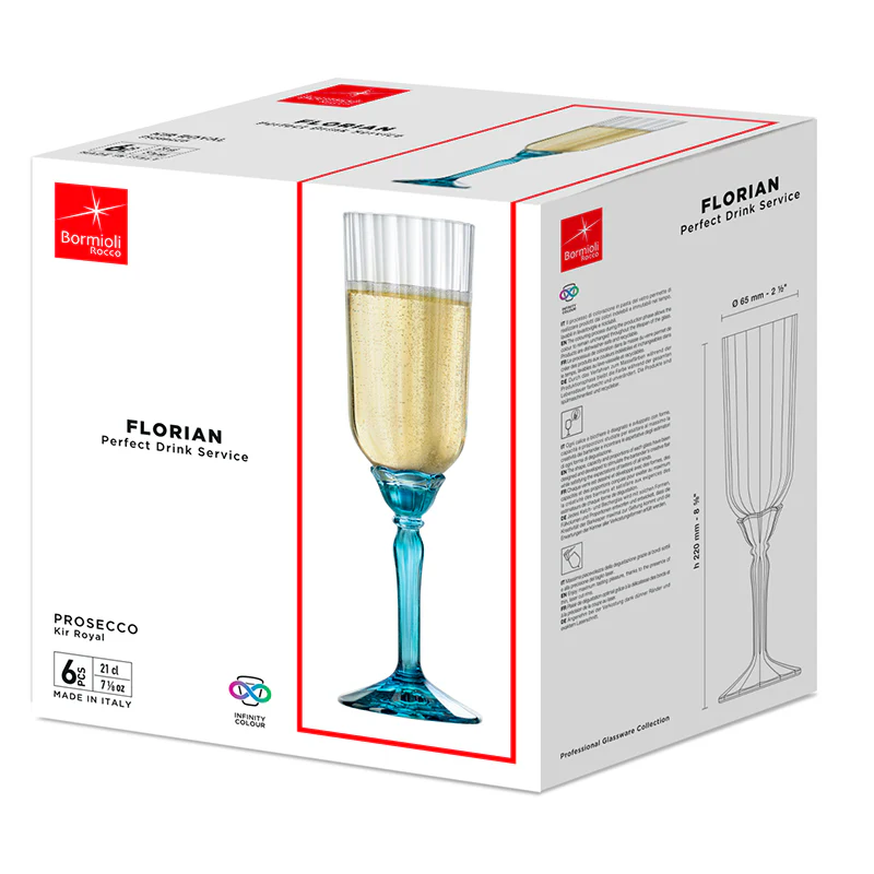 21 cl - Florian Calice Flute in Vetro - Set 6 Pezzi - Image 5