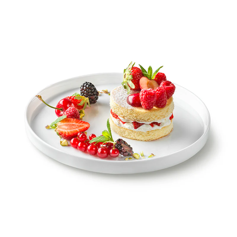21 cm - Grangusto Alta Cucina Piatto Piano In Vetro Opale Temperato - Set 6 Pz