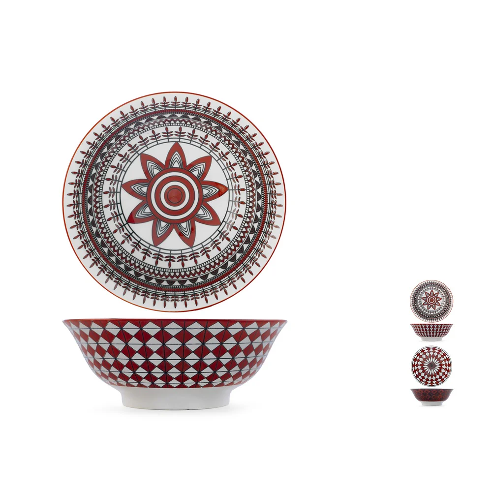 21 cm - Nomad Bruno Barbieri Coppa Poke Texture Assortite In Porcellana Premium - Set 4 Pz