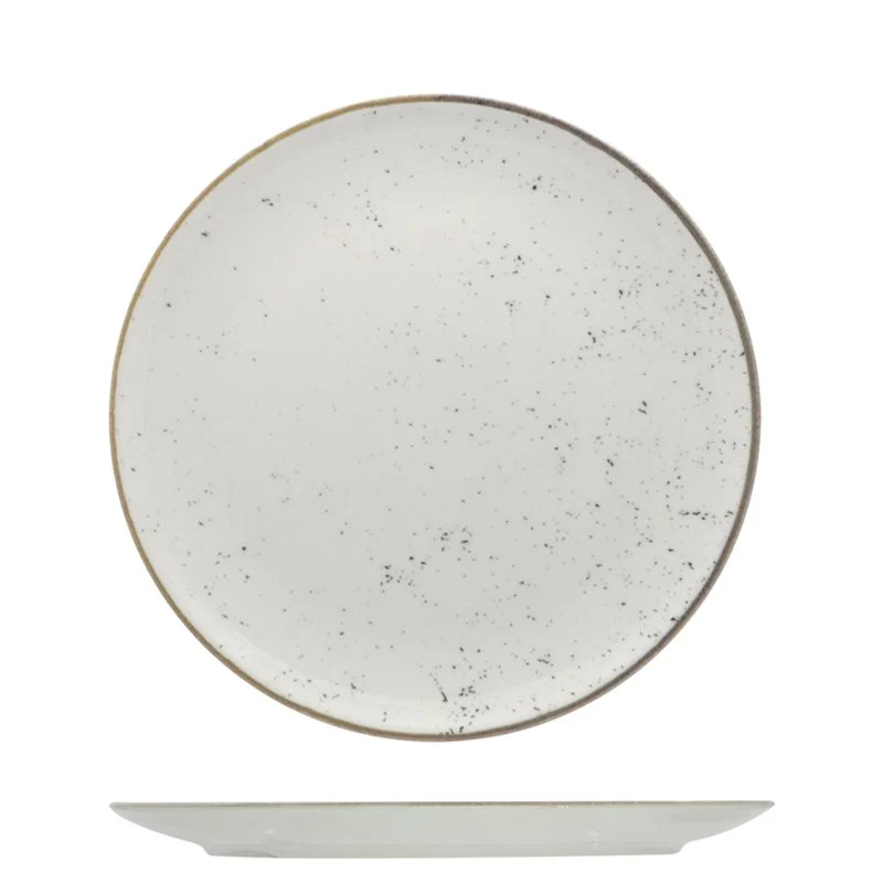 21 cm - Stains Piatto Frutta Dessert In Porcellana - Set 12 Pz