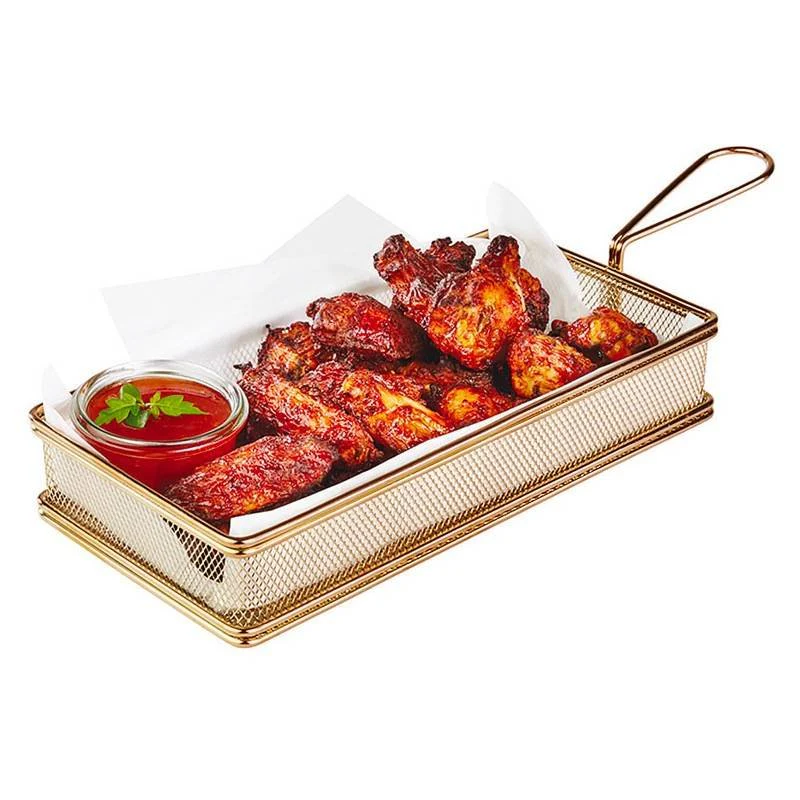 21x10 cm - Tableware Buffet & Display Cestello Porta Snack Rettangolare In Acciaio Inox - Image 2