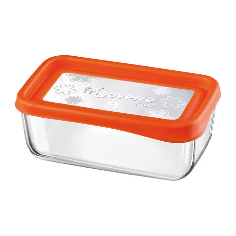 21x13 cm - Frigoverre Fun Contenitore Per Alimenti Rettangolare In Vetro