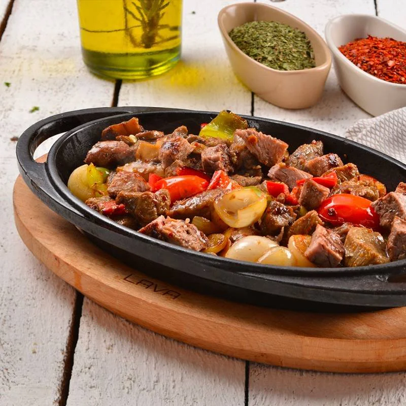 21x14 cm - Cast Iron Cookware Piatto In Ghisa Con Supporto In Legno - Image 2