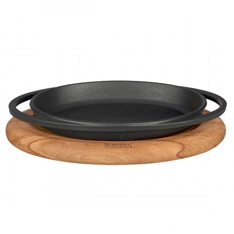 21x14 cm - Cast Iron Cookware Piatto In Ghisa Con Supporto In Legno - Image 3