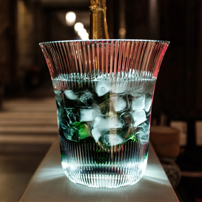 Ø 22.7 x H 24  cm - Plaza Secchiello Champagne Per 1 Bottiglia In Acrilico Con Base Led - Image 2