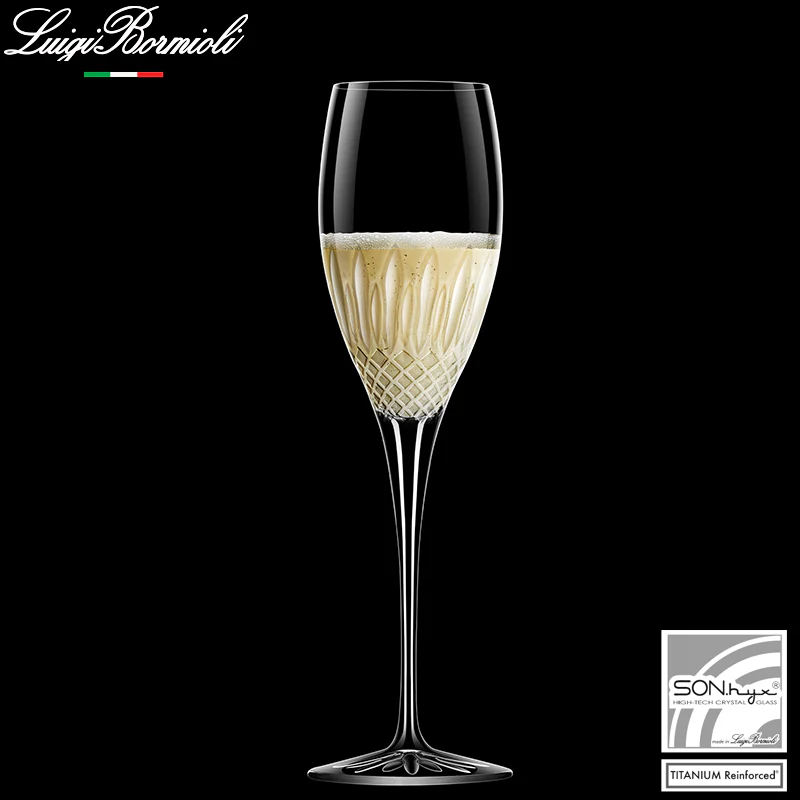 22 cl - Diamante Calice Flute in Vetro - Set 4 Pezzi - Image 2