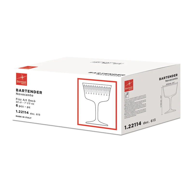 22 cl - Bartender Novecento Calice Cocktail in Vetro - Set 6 Pezzi - Image 3