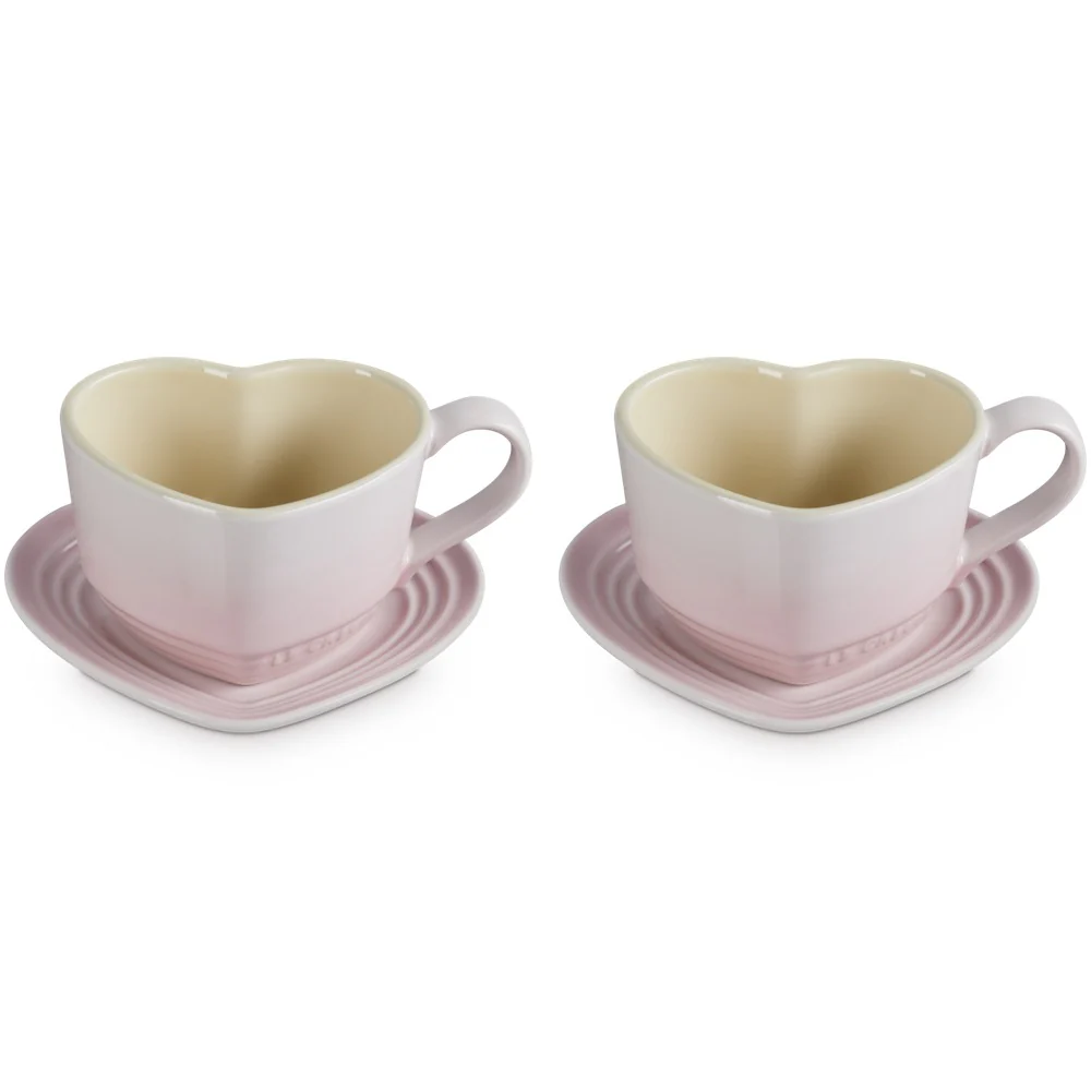 22 cl - Cuore Tazza Cappuccino Con Piattino In Gres Vetrificato Set 2 Pz - Image 5